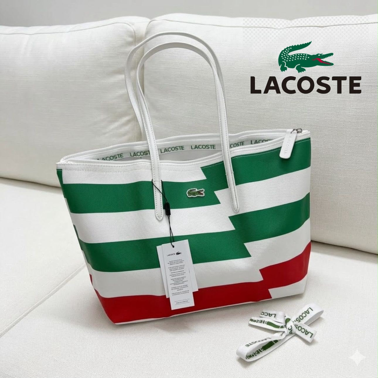 Lacoste Large Zip Tote Bag
