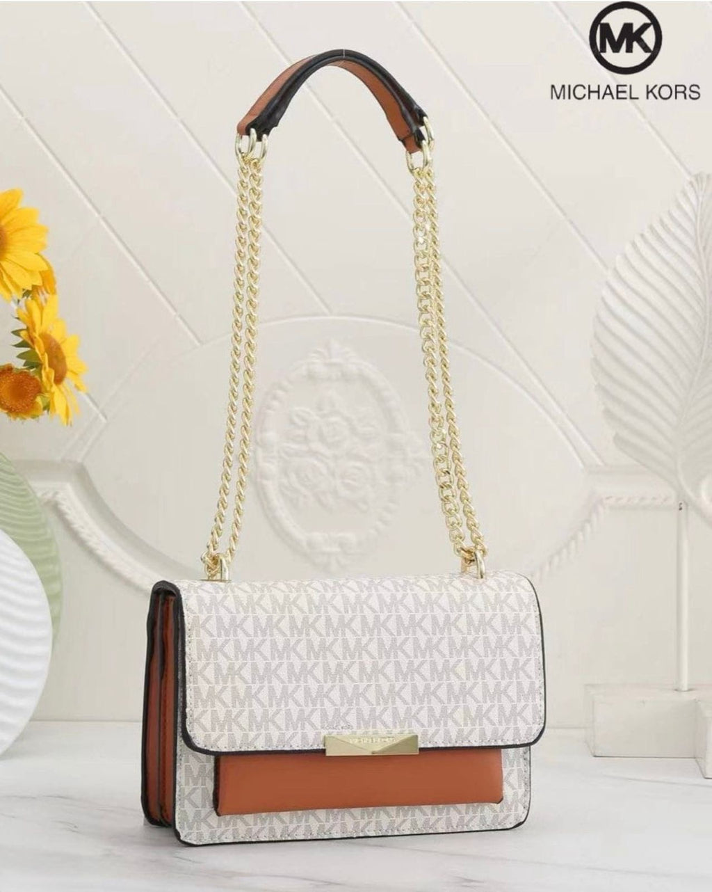 Michael Kors Monogram Jade Shoulder Bag