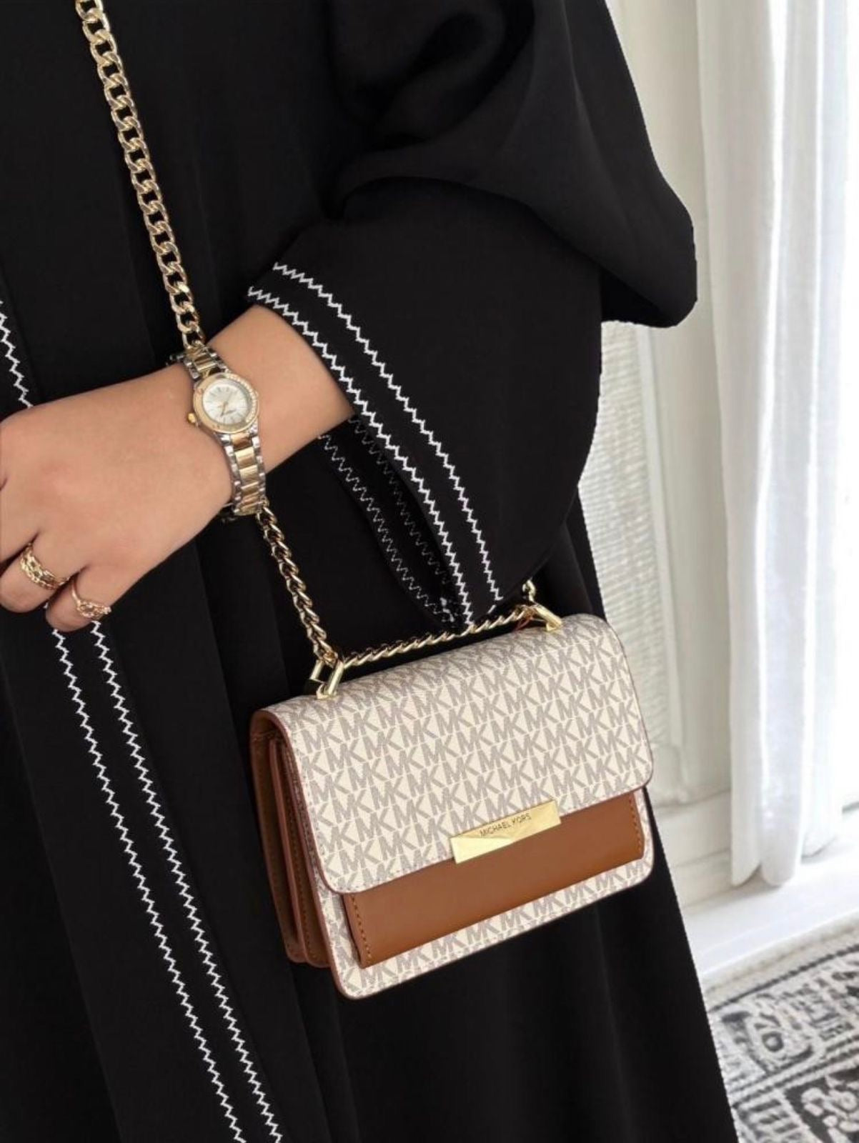 Michael Kors Monogram Jade Shoulder Bag