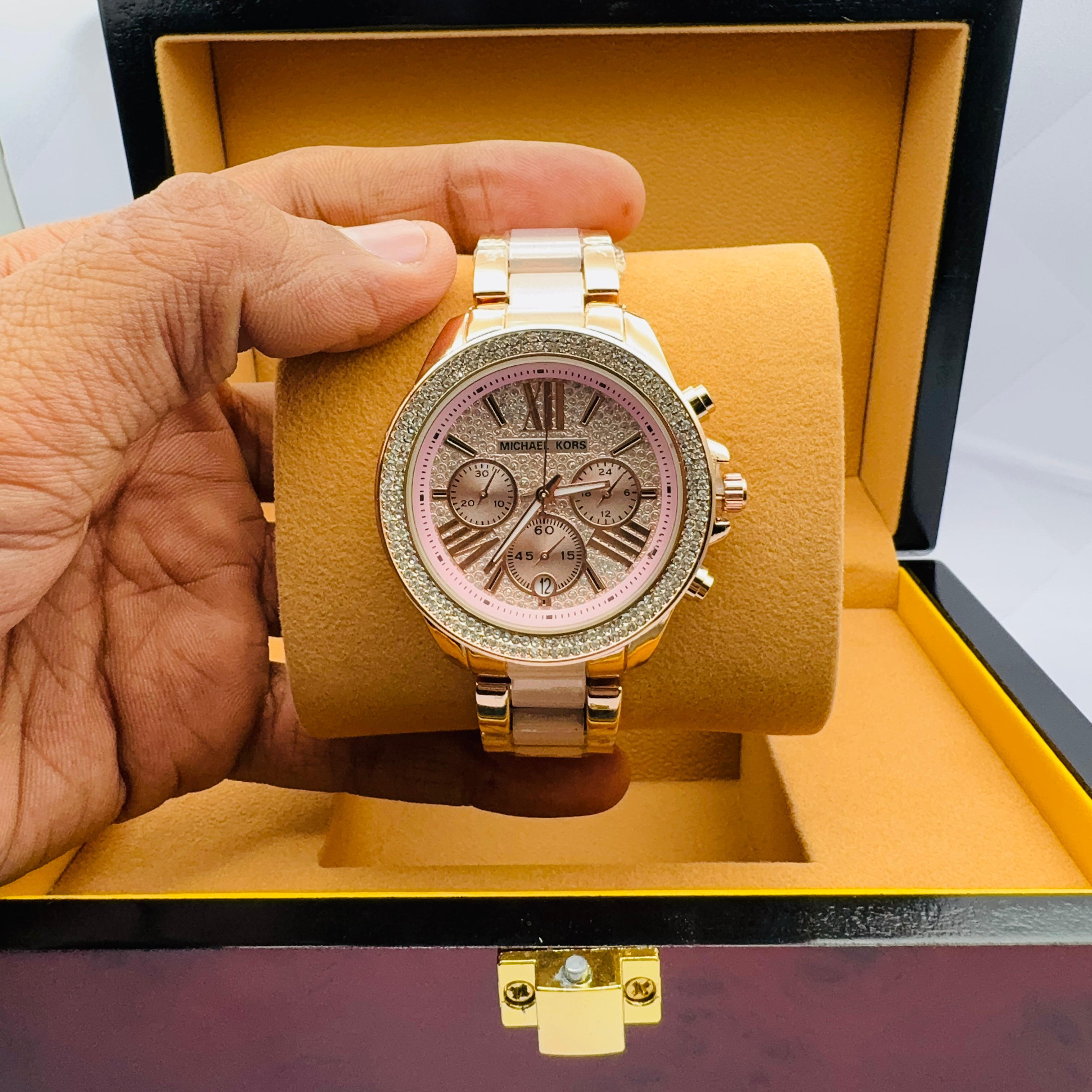 Michael Kors Wren Crystal Pave Dial Chronograph Ladies Watch MK6096