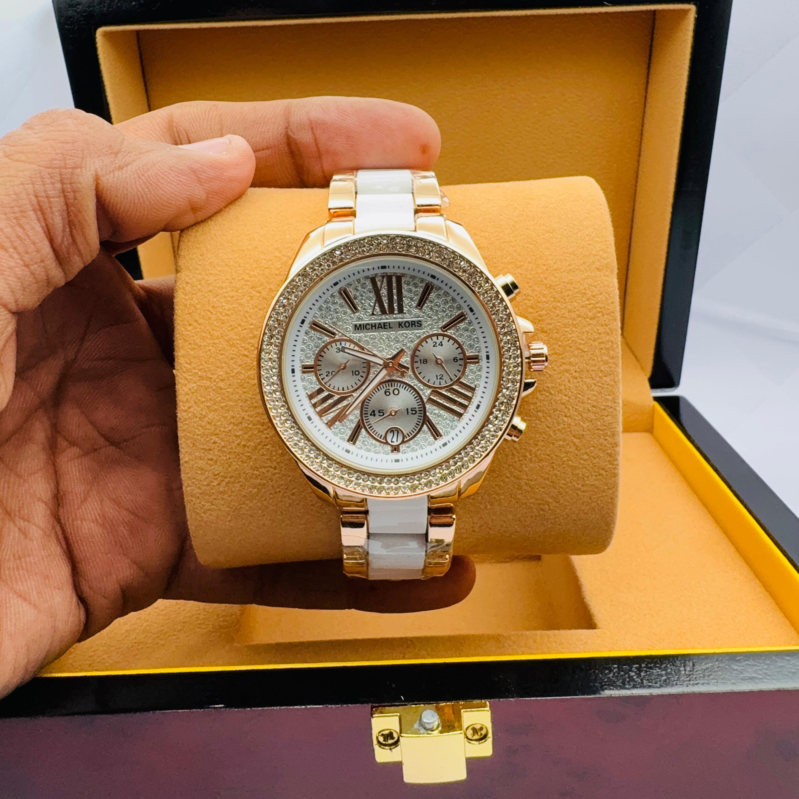 Michael Kors Wren Crystal Pave Dial Chronograph Ladies Watch MK6096