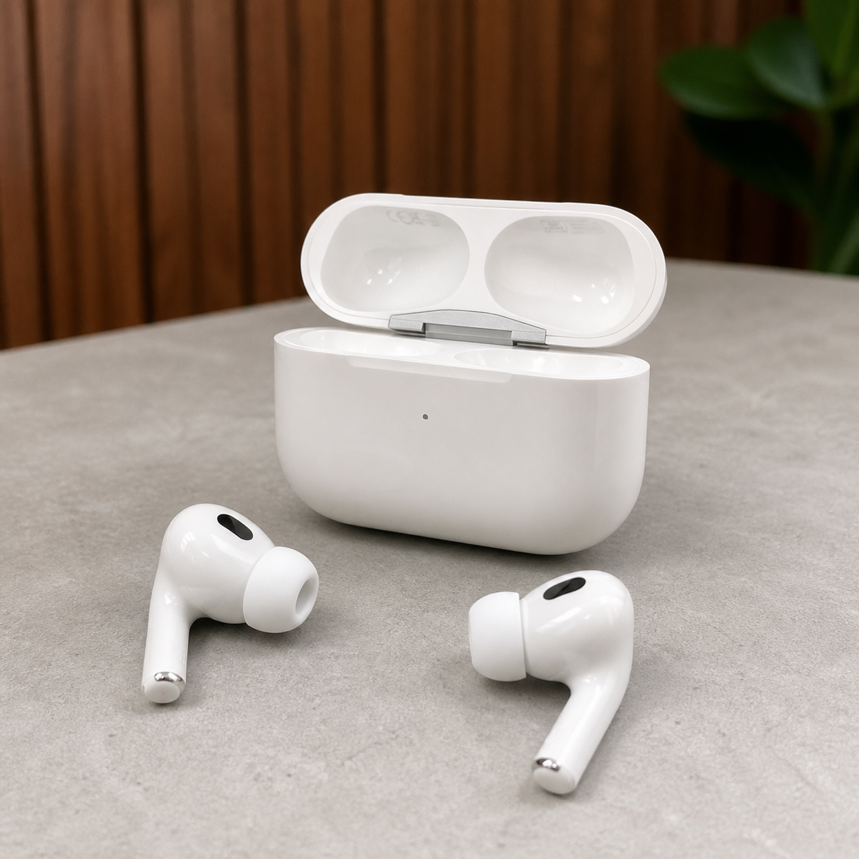 PrimePicks wireless earbuds and open charging case — hero view