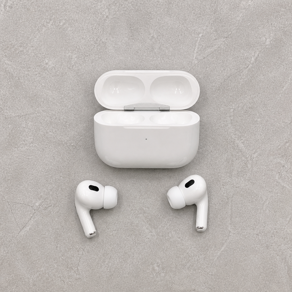 PrimePicks wireless earbuds and open charging case — full set