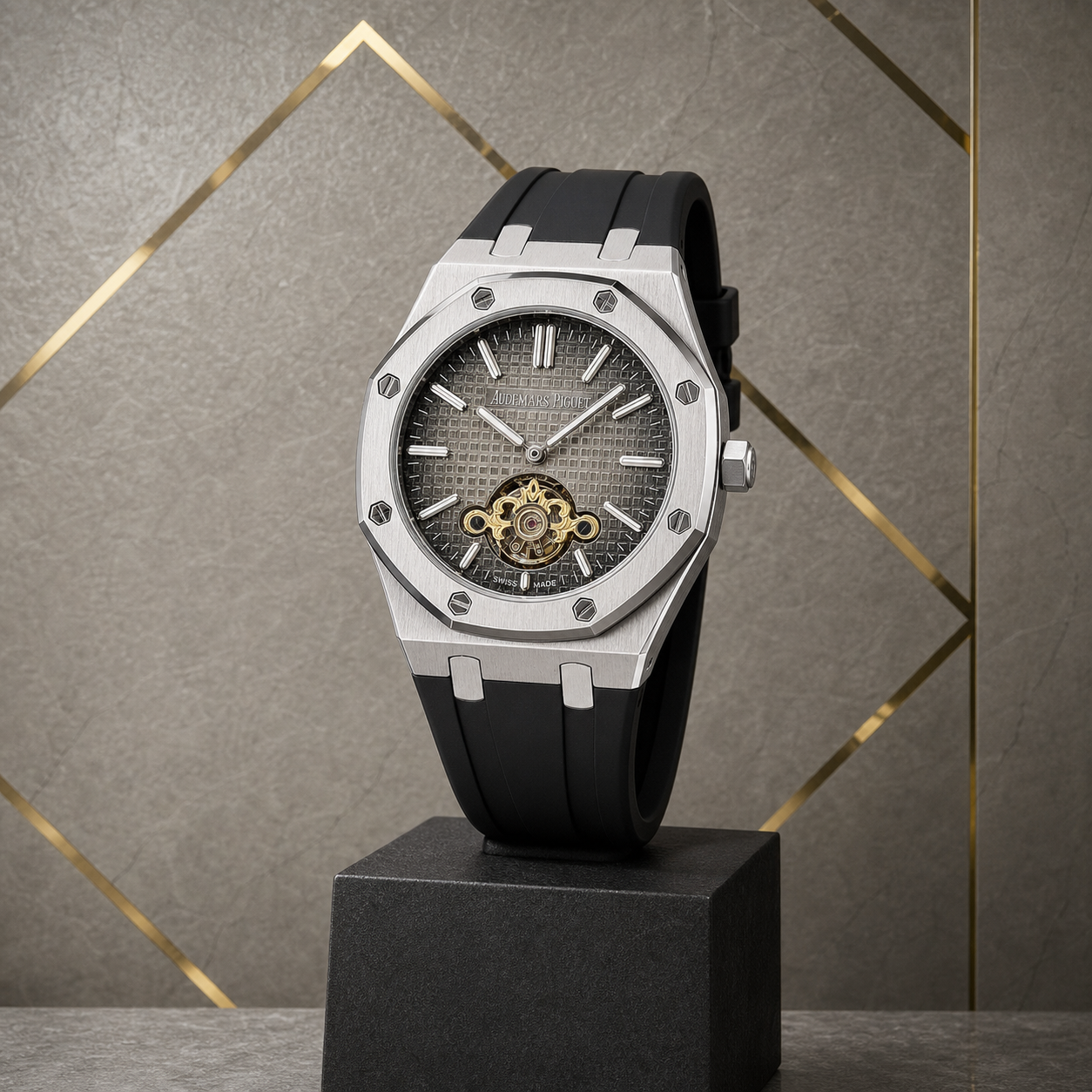 Audemars Piguet Royal Oak open-heart watch in geometric Primepicks office