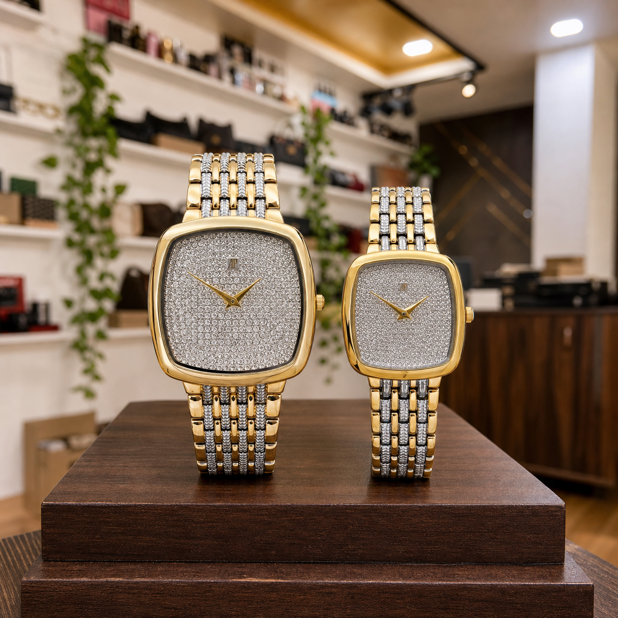 Audemars Piguet two-tone diamond couple watch set in Primepicks boutique