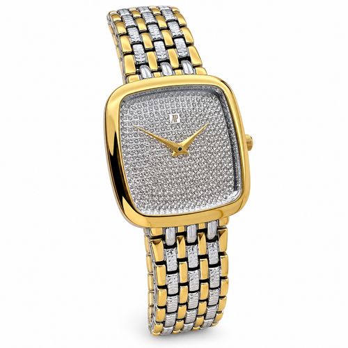 Audemars Piguet Slim Edge diamond-style dial watch on white background