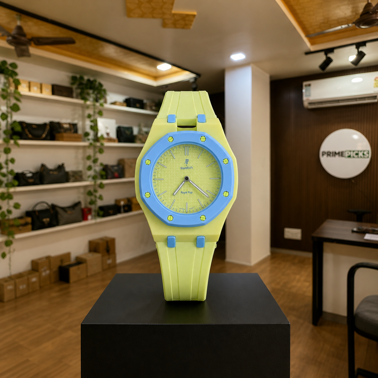 Audemars Piguet x Swatch Royal Pop lime watch in Primepicks boutique