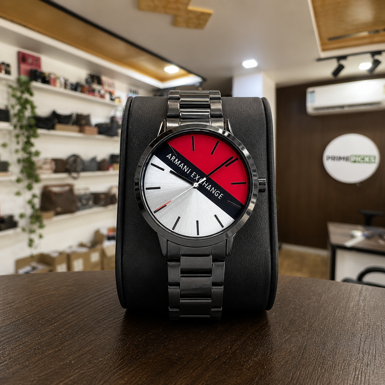Armani Exchange AX2725 Cayde tri-color watch in Primepicks office boutique