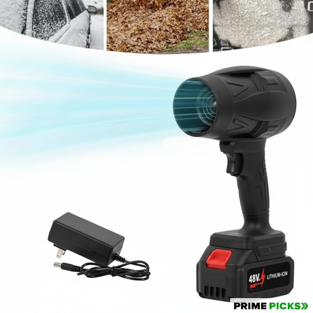 Primepicks  High Power Electric Air Blower for Cleaning – Portable Dust Blower with Strong Air Flow, Multi-Purpose Cleaning Tool for Computer, Keyboard, Car Interior, Home Appliances & Workshop Use