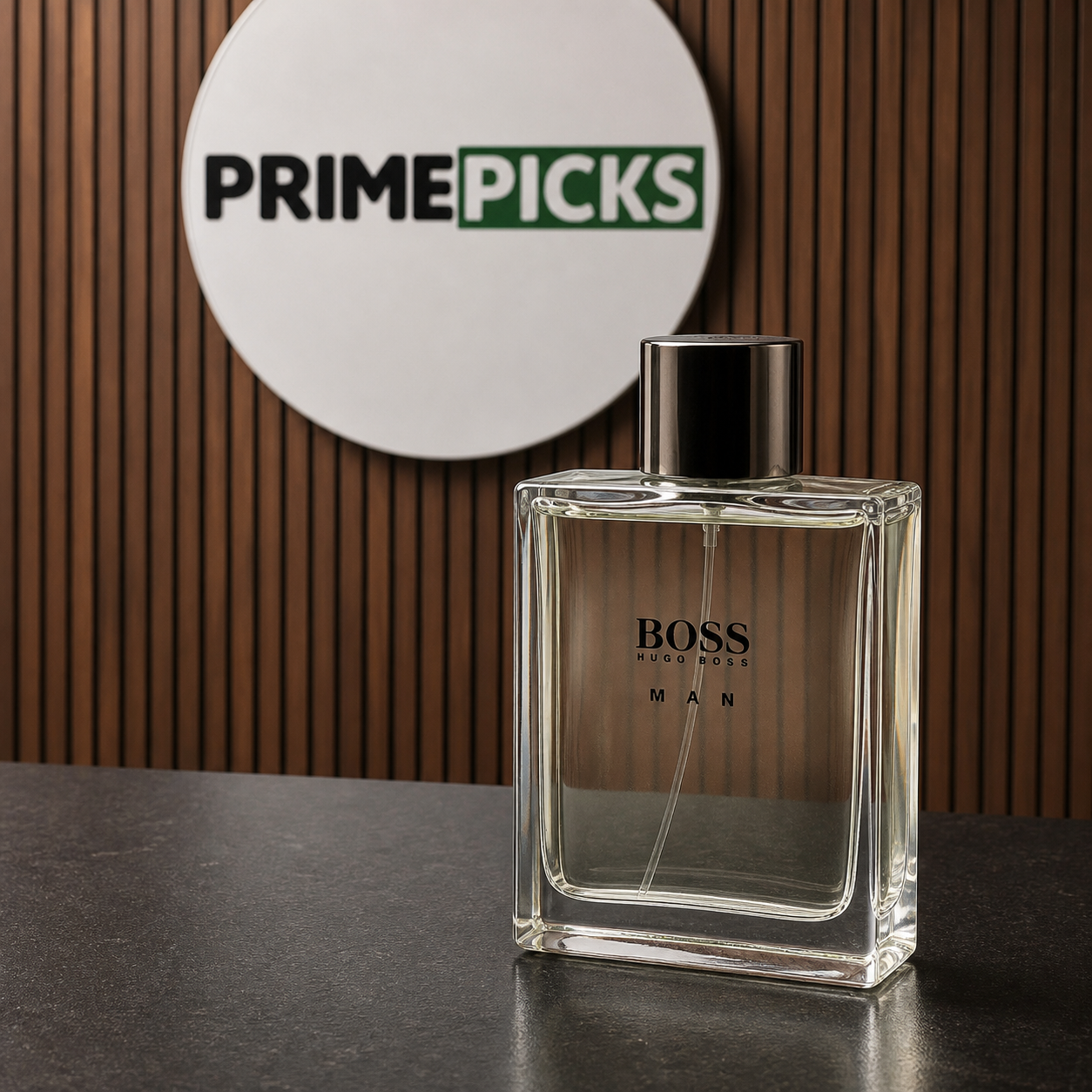 Boss Man Eau de Toilette tester 100ml bottle at the PrimePicks office