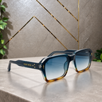 BOSS oversized square gradient sunglasses left angle in PrimePicks office