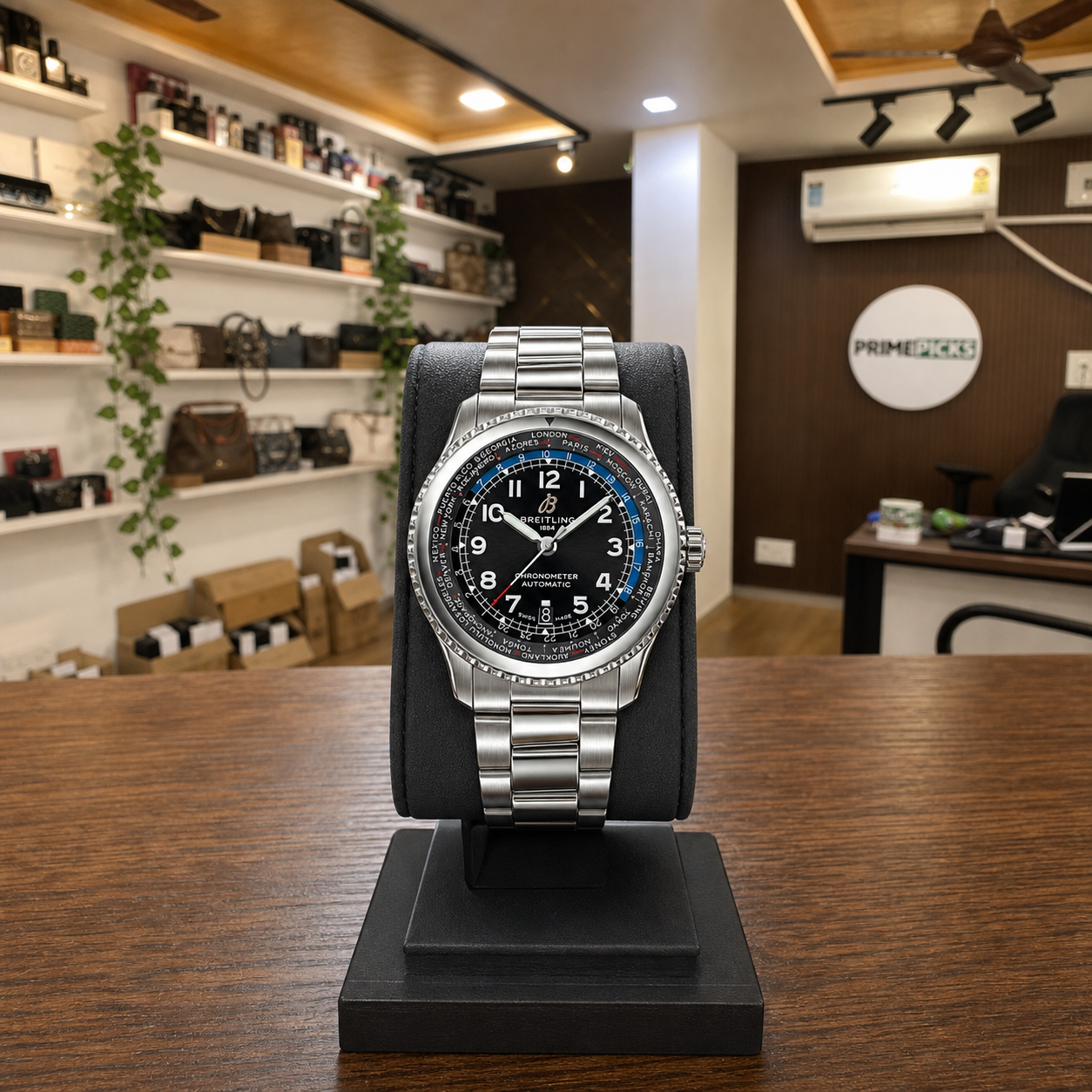 Breitling Aviator 8 B35 Unitime watch in the Primepicks showroom
