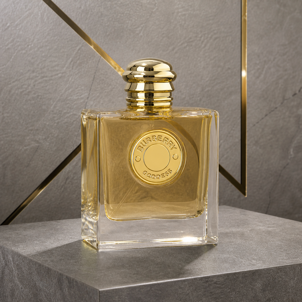 Burberry Goddess Eau de Parfum 100ml bottle against the PrimePicks stone wall