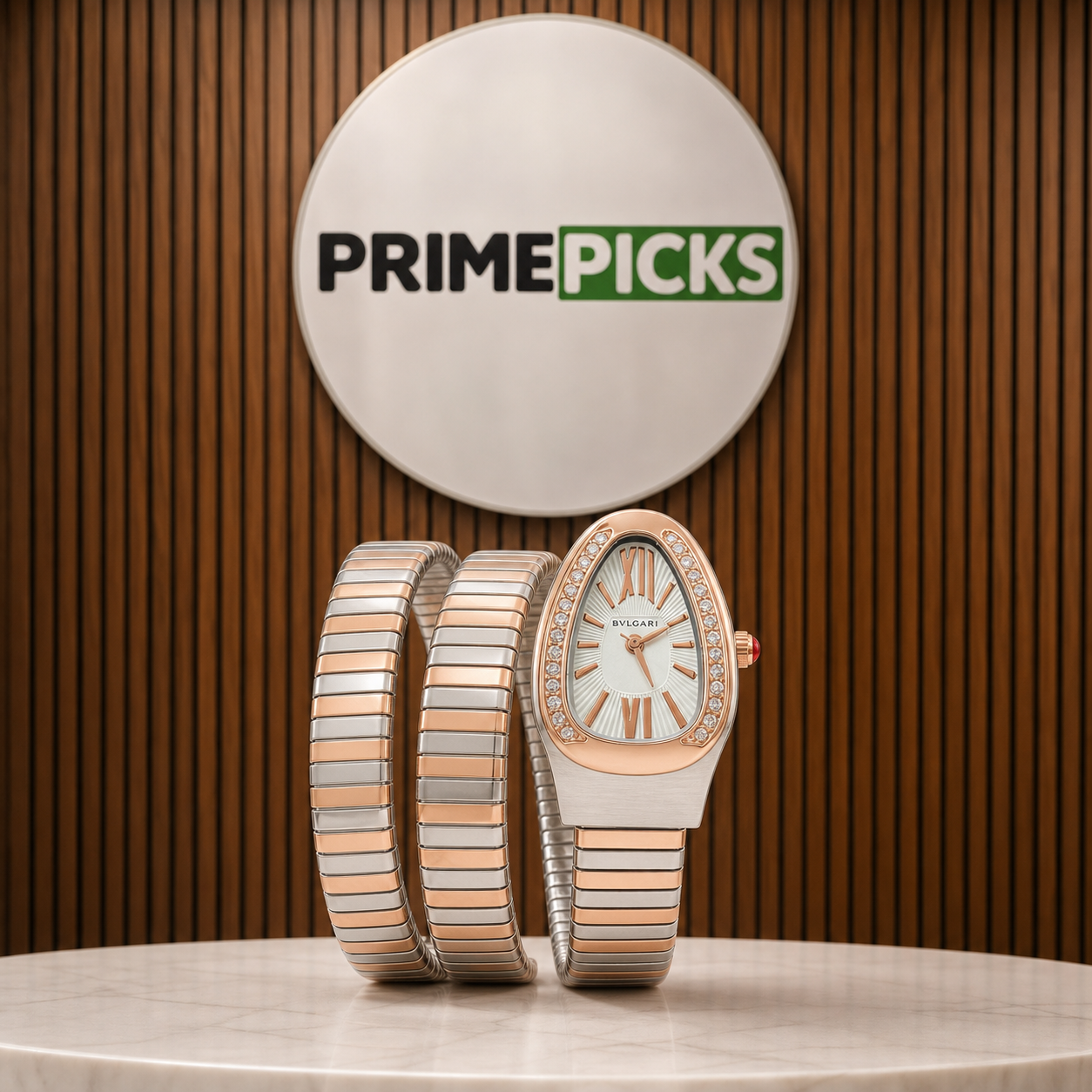 Bvlgari Serpenti Tubogas 103002 two-tone watch with PRIMEPICKS logo