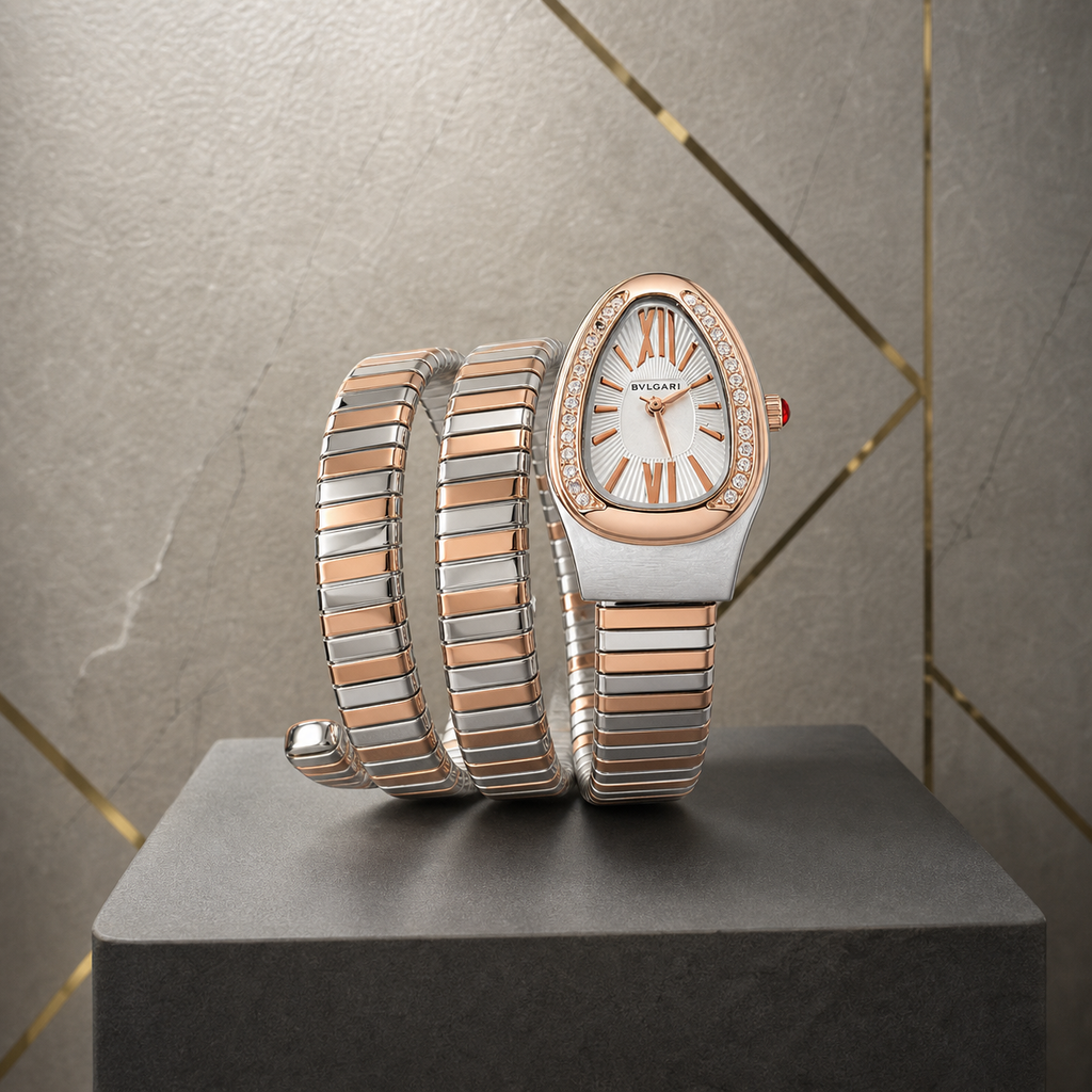 Bvlgari Serpenti Tubogas 103002 two-tone watch three-quarter view