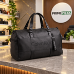 Calvin Klein black duffle bag in the PrimePicks office setting