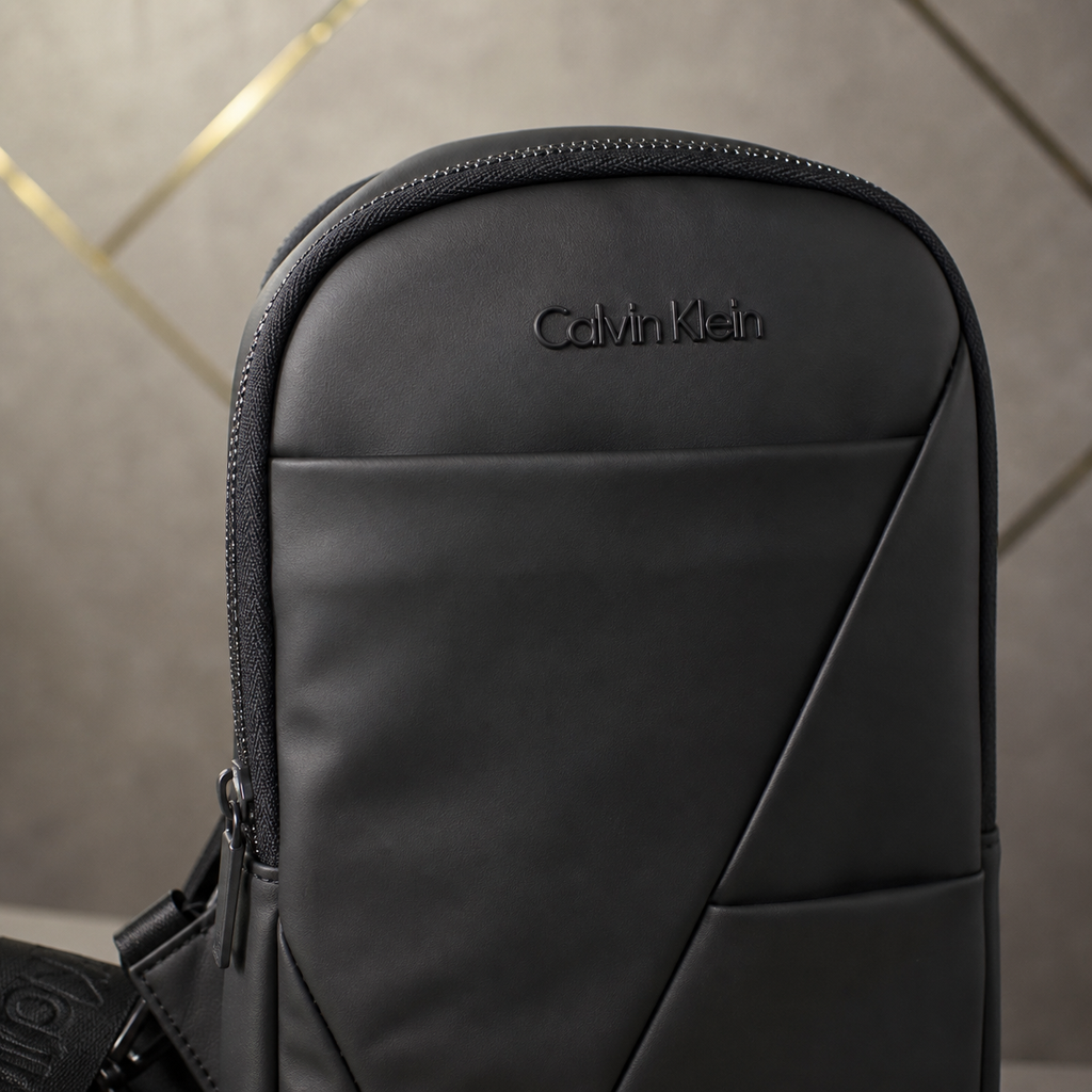 Calvin Klein Jeans crossbody bag front logo and zipper detail