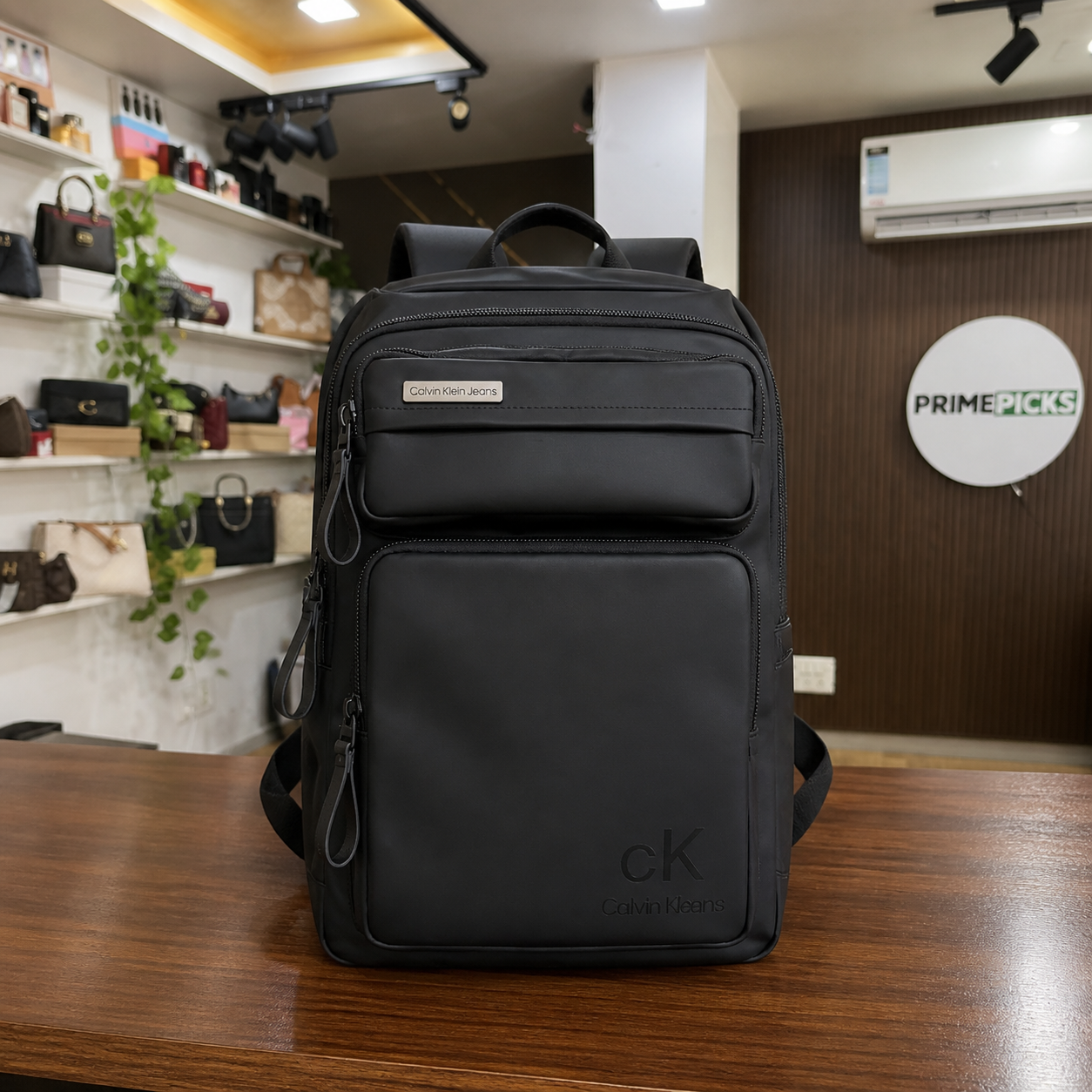 Calvin Klein Jeans black re-nylon backpack in Primepicks boutique