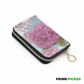 Primepicks PU Leather Zipper Card Case Wallet Credit Card Holder with 9 Card Slots
