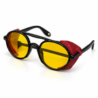 Carrera - Side-Shield Round Yellow Lens - Sunglasses on white background