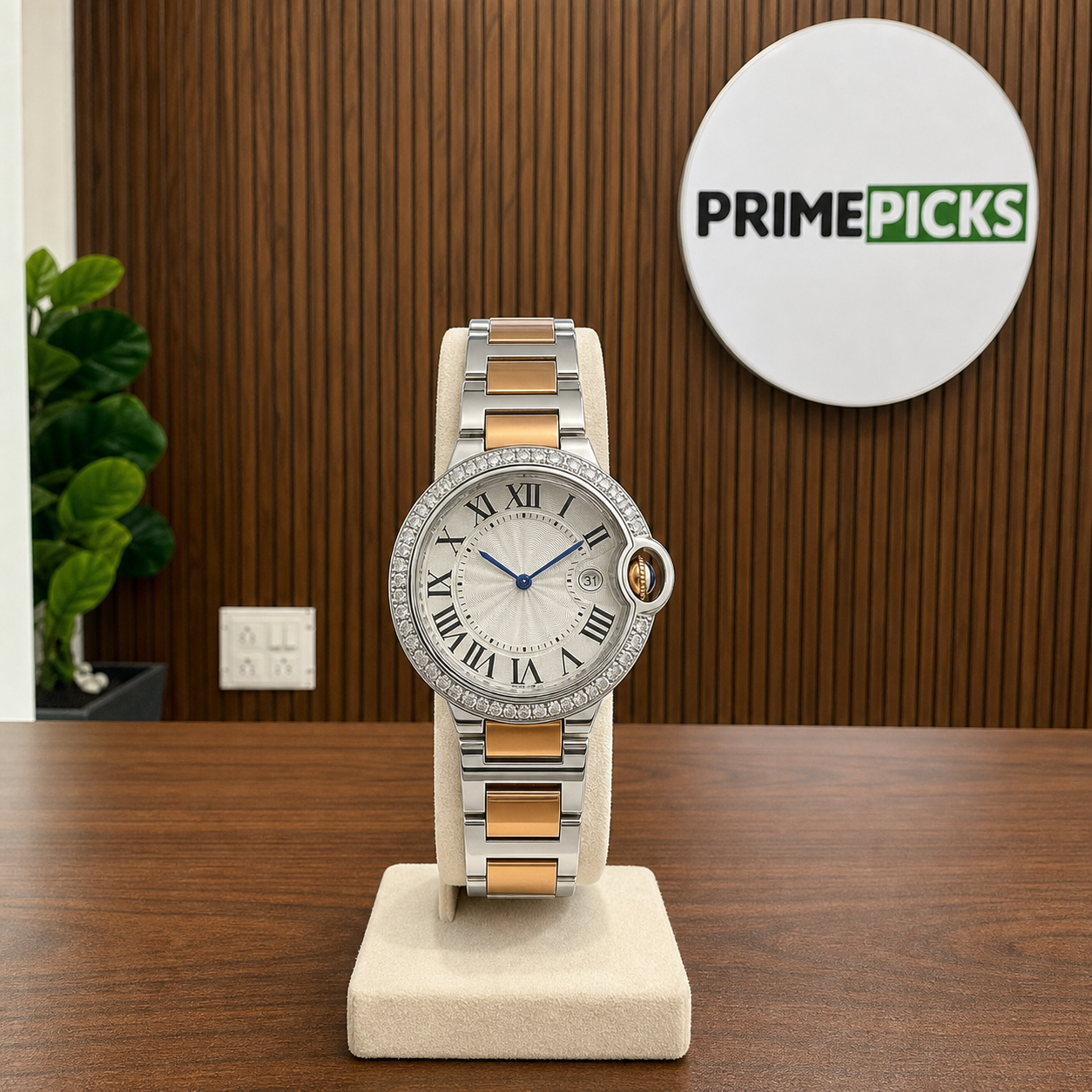 Cartier Ballon Bleu two-tone women's watch in wood-panel PRIMEPICKS office