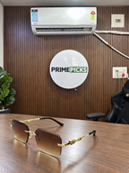 Cartier - Panthere Detail Rimless Rectangular - Sunglasses in the PrimePicks office