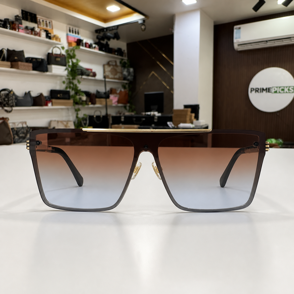 Cartier oversized shield gradient sunglasses front view at PrimePicks