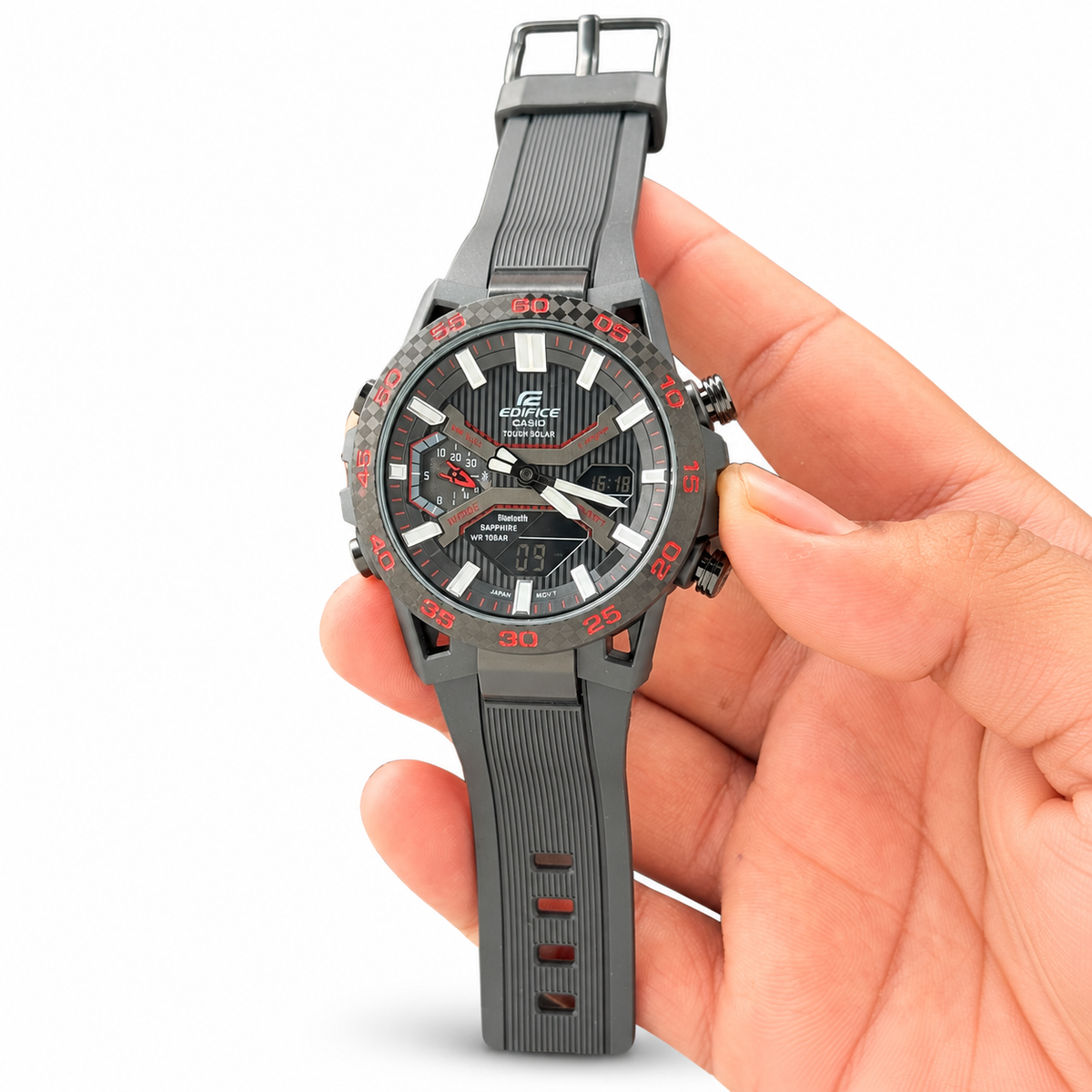 Casio Edifice Sospensione ECB-2000PB-1A watch on white