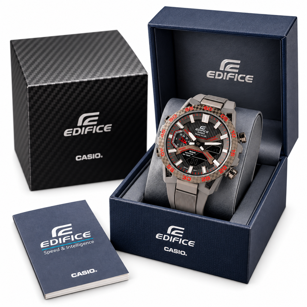 Casio Edifice watch with presentation box and booklet
