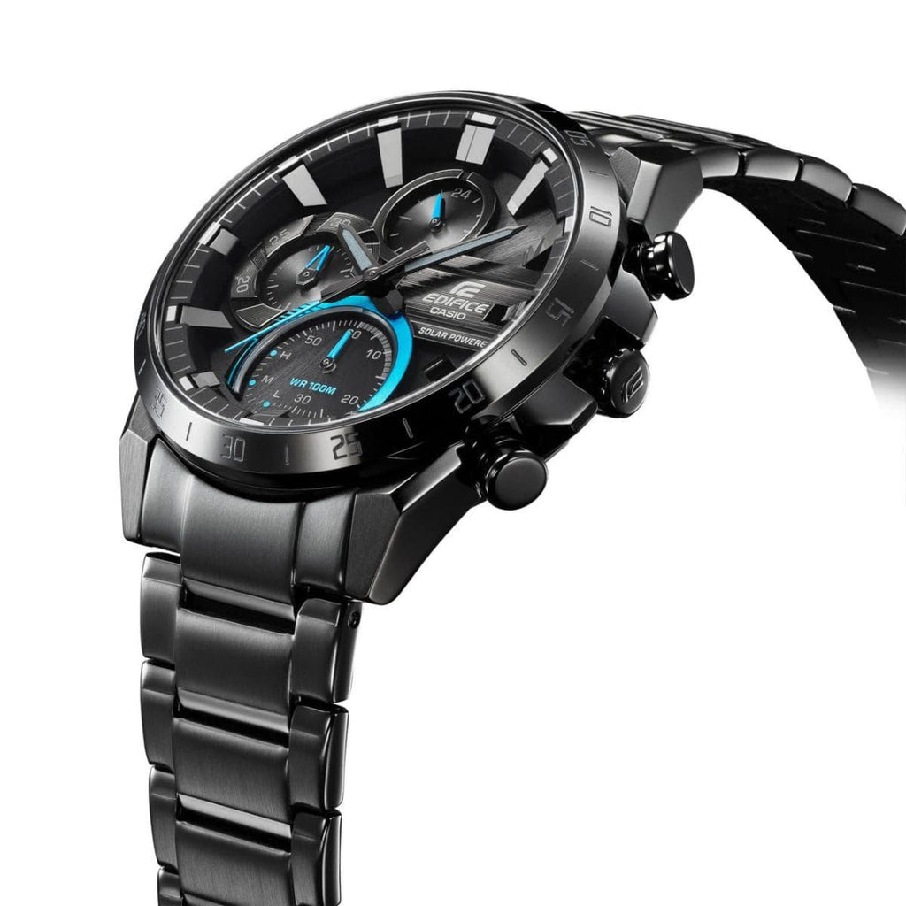 Casio Edifice EQS-940DC-1BV black watch angled view