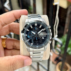 Casio Edifice EQS-940DB-1BV silver watch close-up