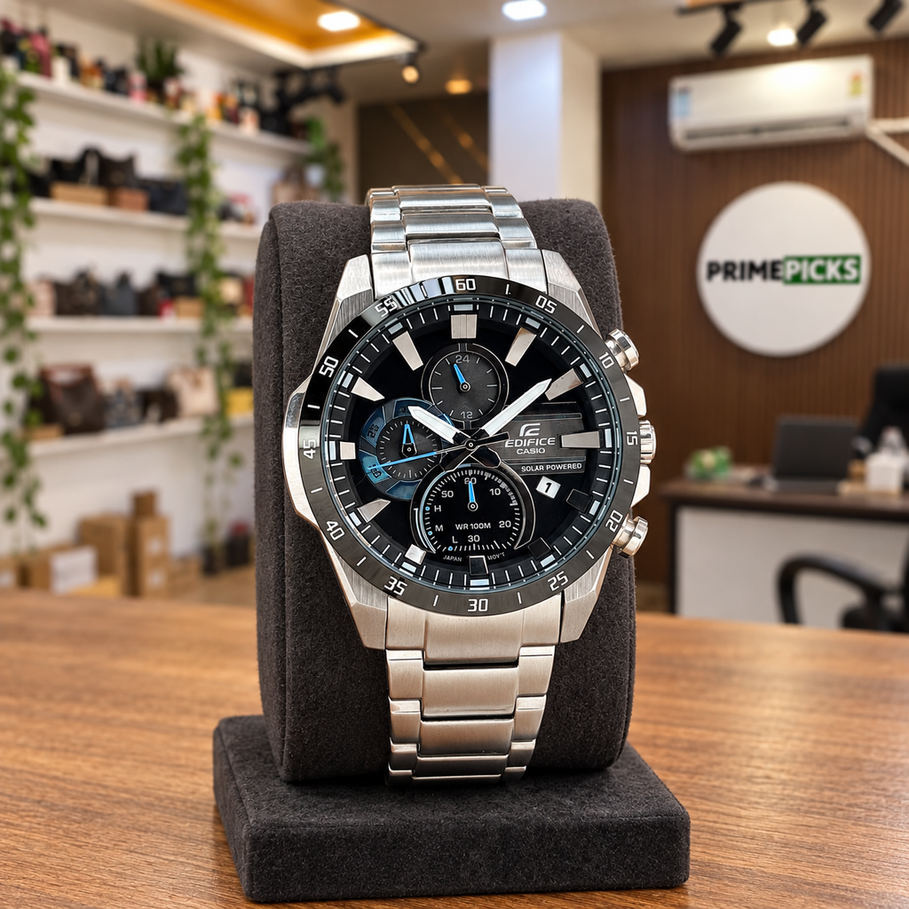 Casio Edifice EQS-940DB-1BV silver watch in the PrimePicks office