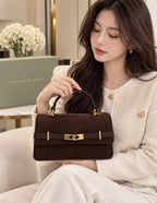 Brown Charles & Keith Arlet belted top-handle bag lifestyle view