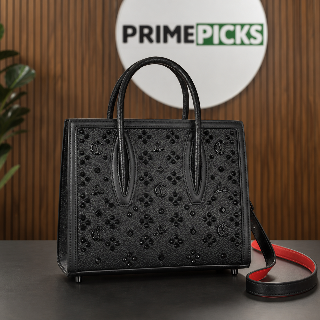 Christian Louboutin Polama handbag hero view in PrimePicks office