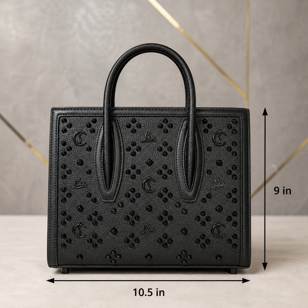Christian Louboutin Polama handbag size reference 10.5 by 9 inches