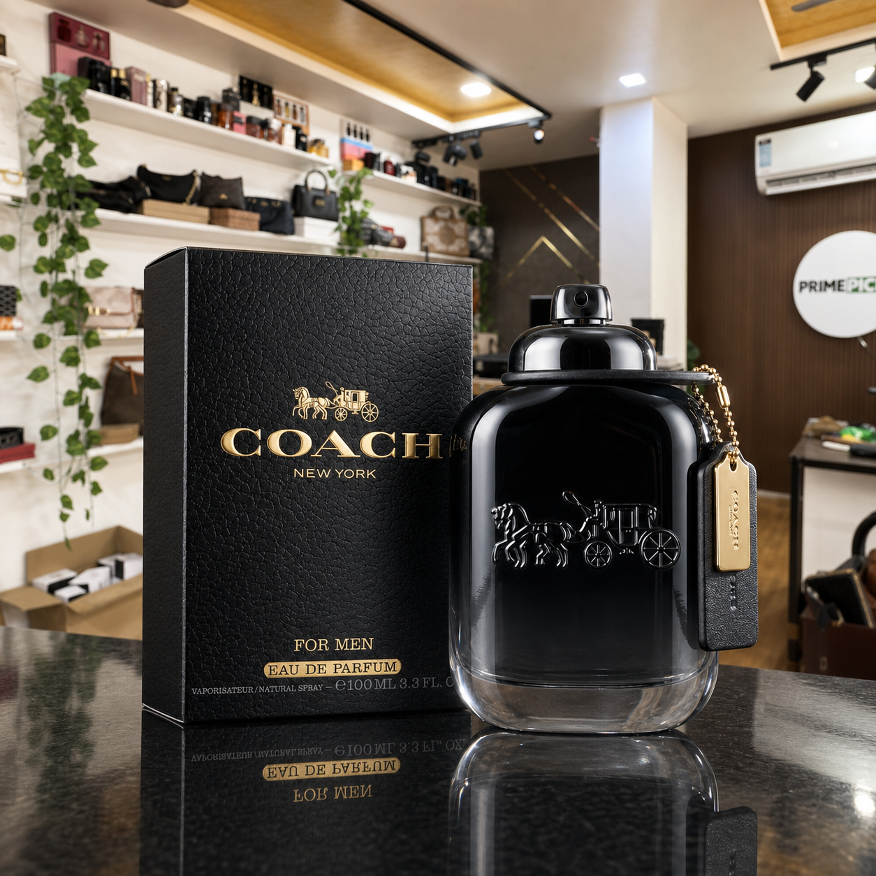 Coach New York Eau de Parfum for men 100ml in the PrimePicks store interior