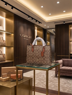 Coach Maggie tote in Khaki Signature boutique view