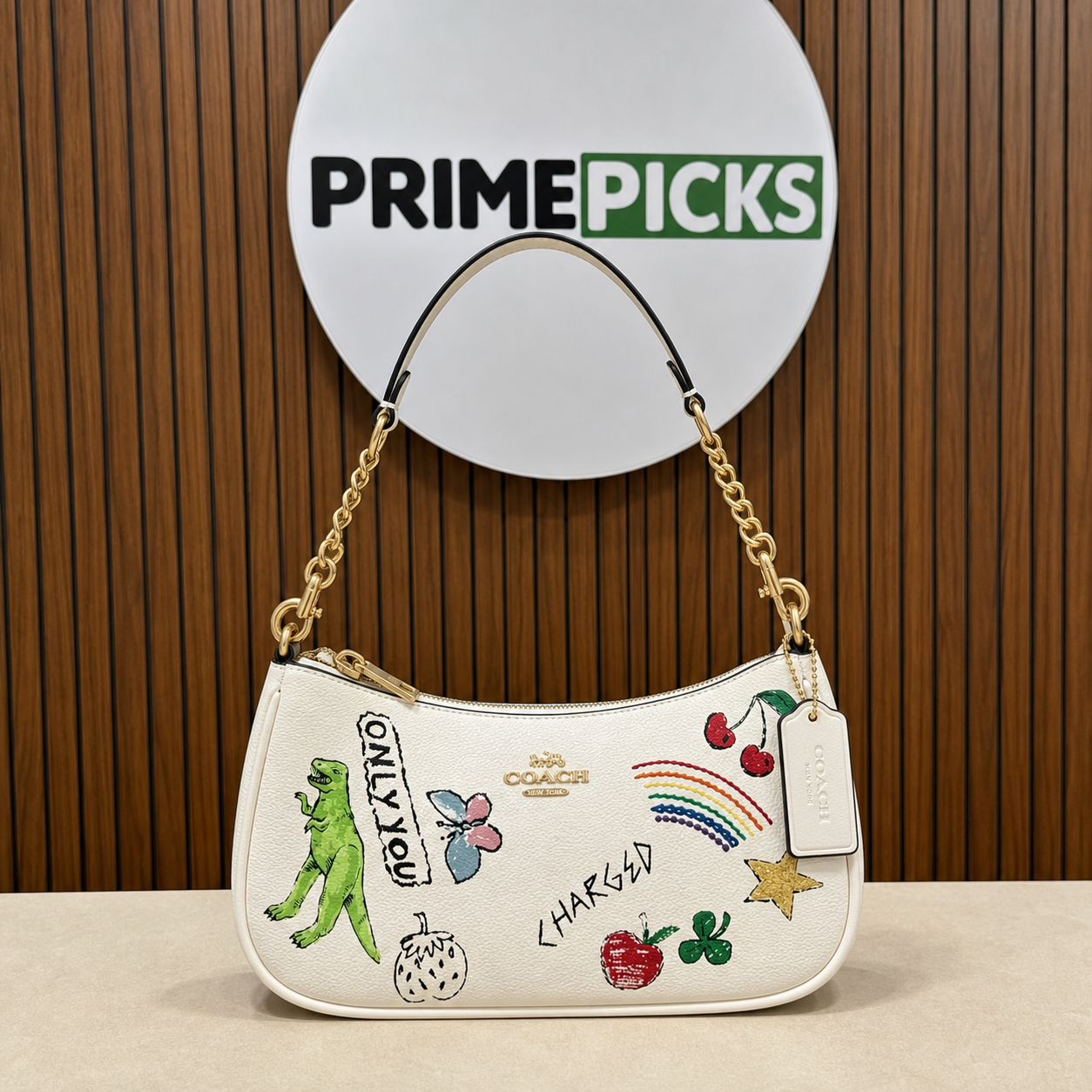 Coach Teri Sketch Print Shoulder Bag Chalk Multi hero in PrimePicks office