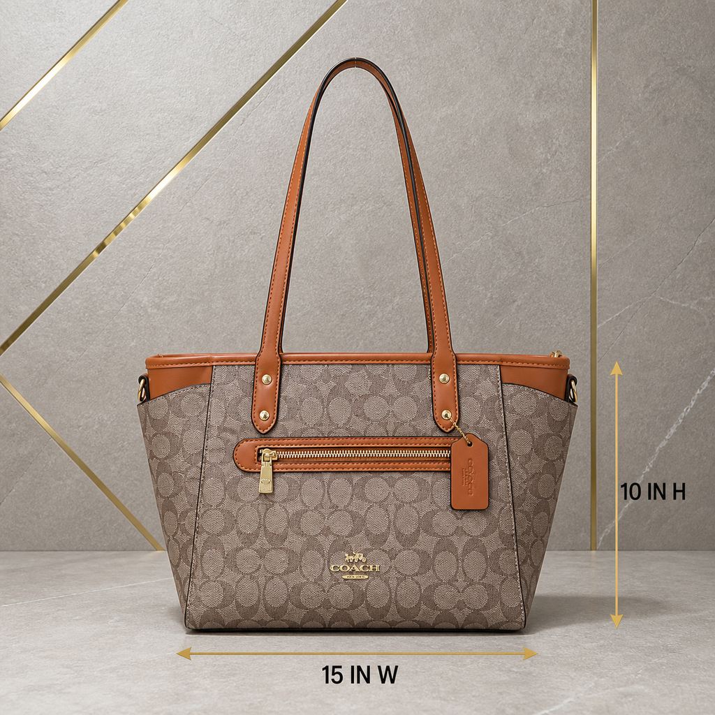 Coach Tote Bag size guide 15 inches wide by 10 inches high