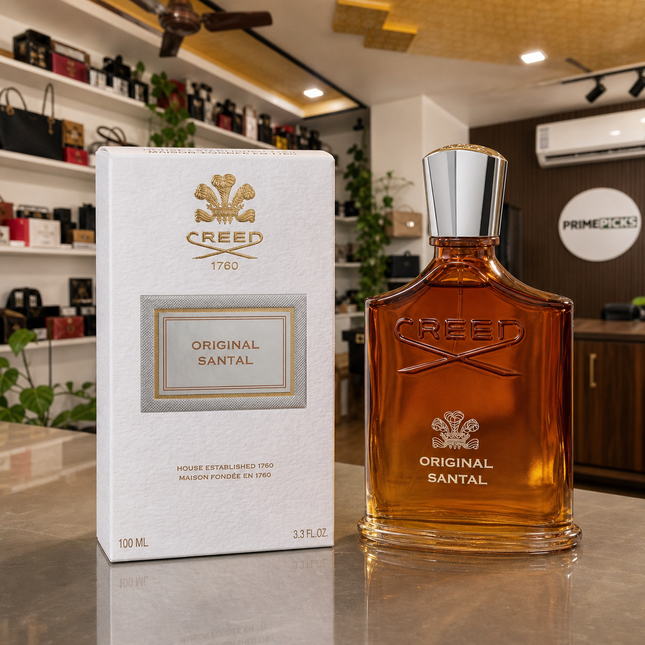 Creed Original Santal perfume 100ml in the PrimePicks store interior