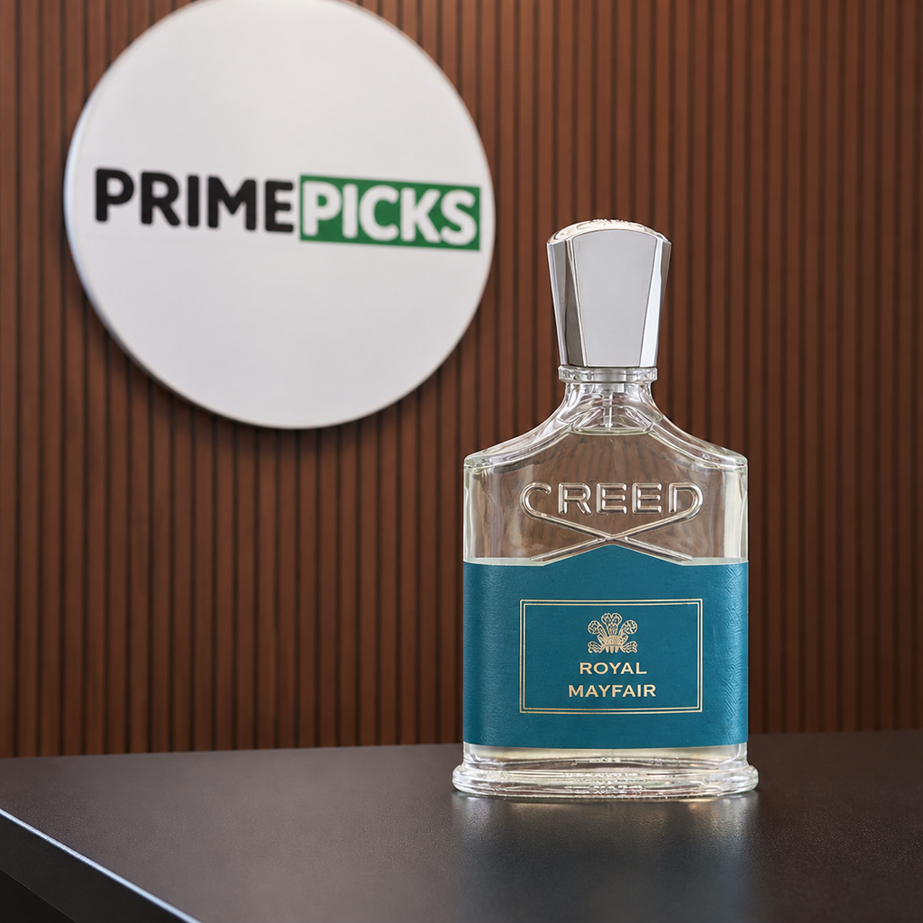 Creed Royal Mayfair 100ml bottle at the PrimePicks office