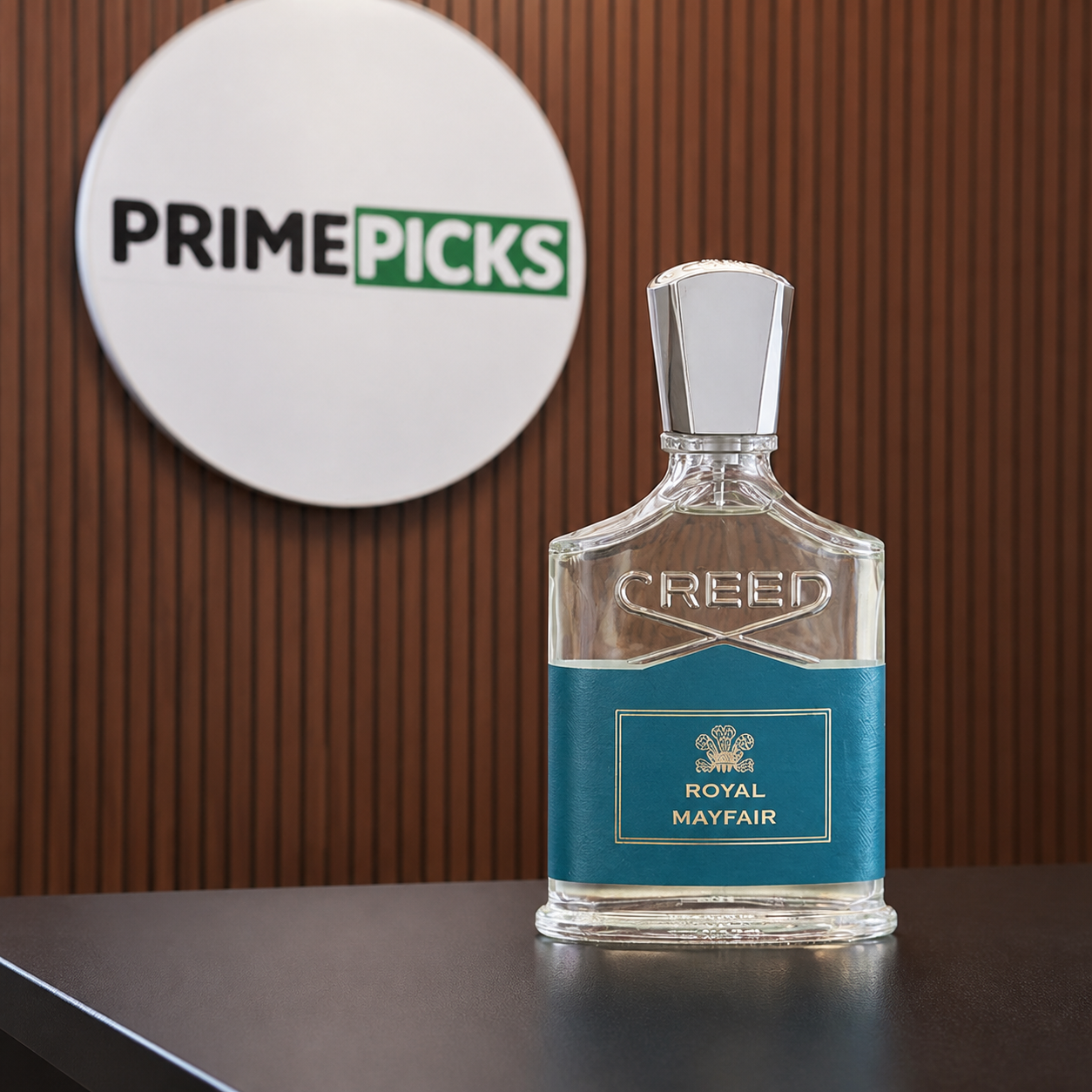Creed Royal Mayfair 100ml bottle at the PrimePicks office