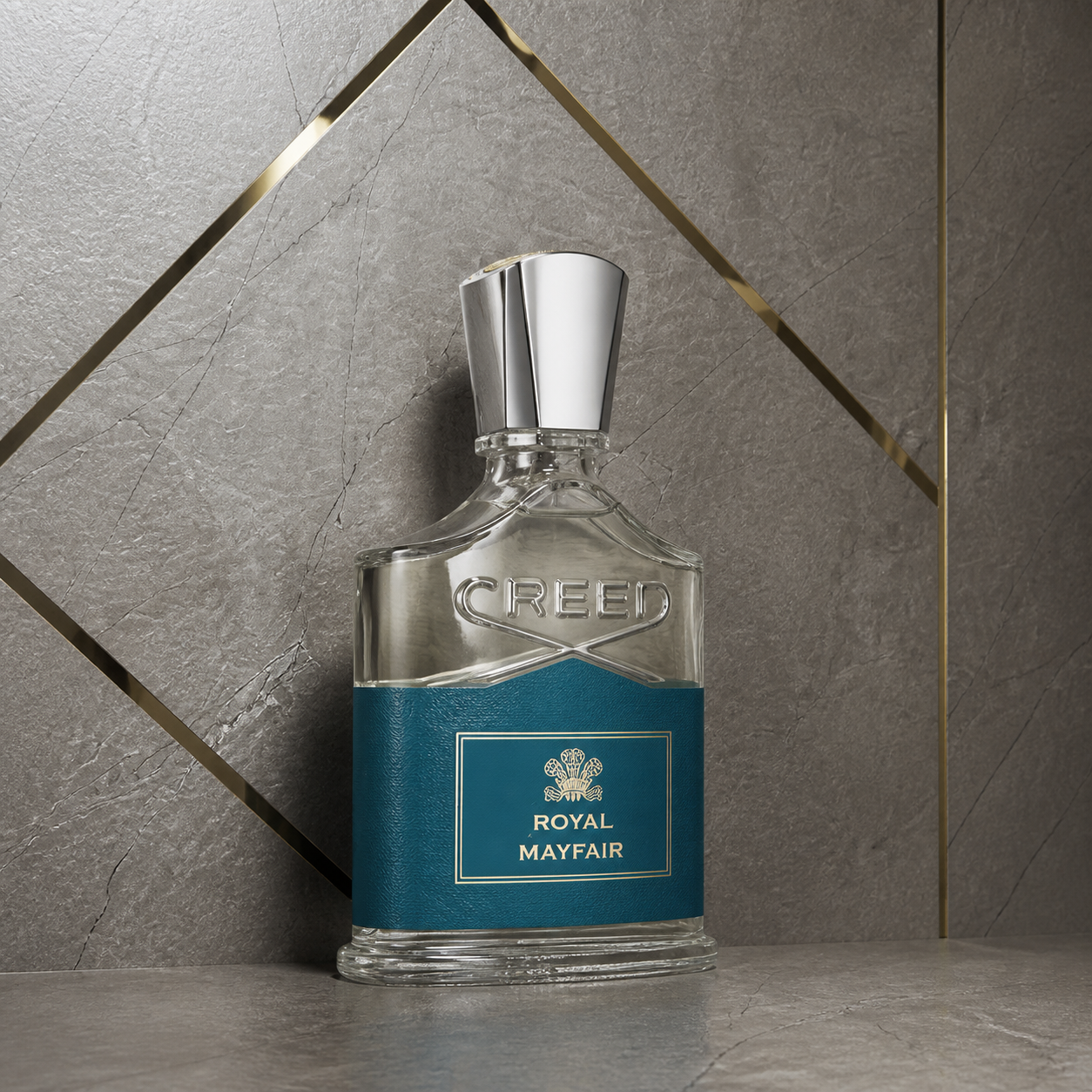 Creed Royal Mayfair 100ml bottle against the PrimePicks stone wall