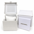 Diesel OG box with booklet and watch cushion on white background