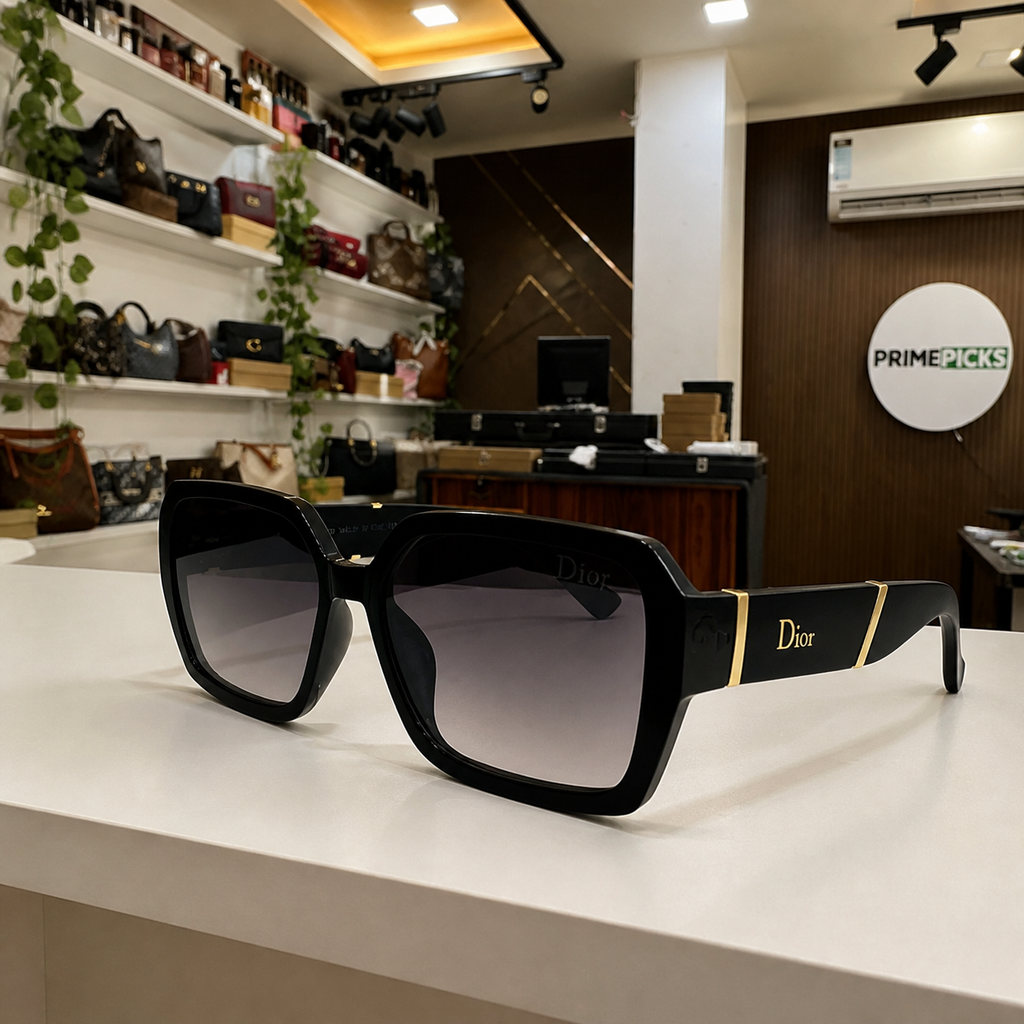 Dior black geometric gradient sunglasses product-only PrimePicks office lifestyle