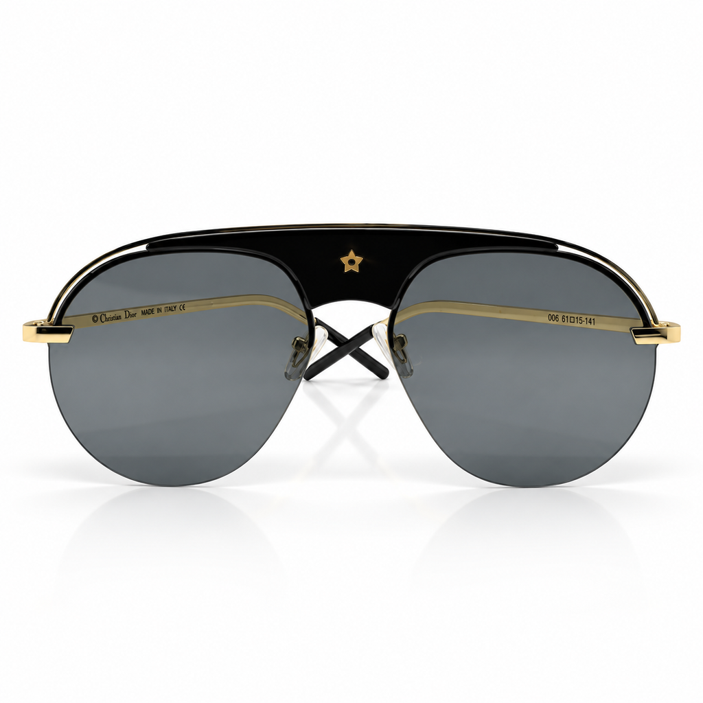 Dior - Brow-Bar Aviator Dark Lens - Sunglasses on white background