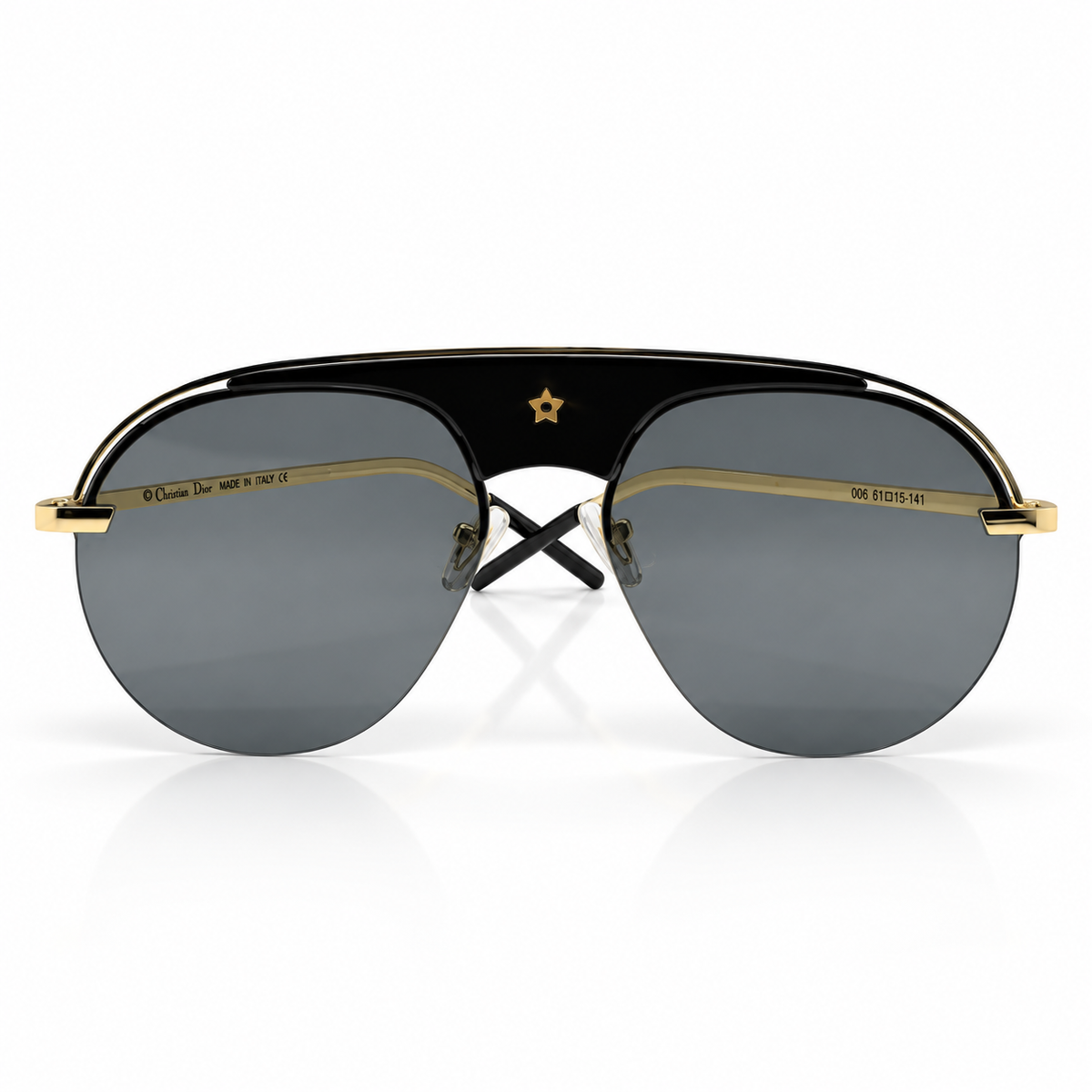 Dior - Brow-Bar Aviator Dark Lens - Sunglasses on white background