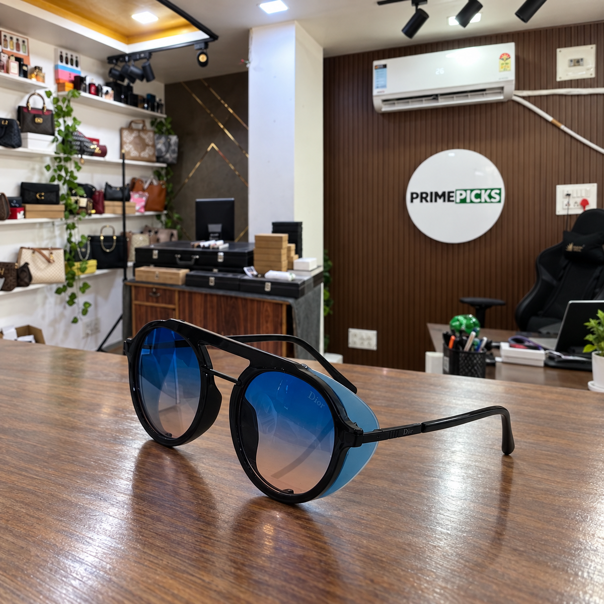 Dior - Side-Shield Round Blue Gradient - Sunglasses office-front view
