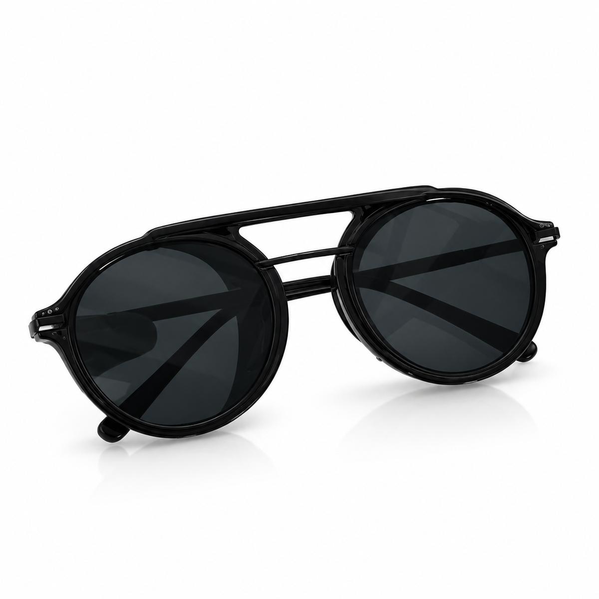 Dior - Side-Shield Round Dark Lens - Sunglasses on white background