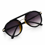 Dior - Side-Shield Round Yellow Accent Gradient - Sunglasses on white background